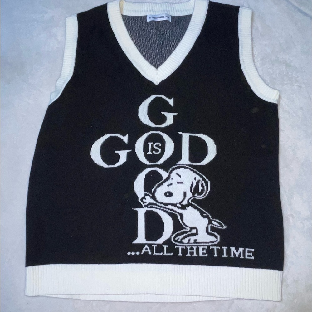 Black and White Sleeveless Top
